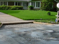 Driveway apron being replaced